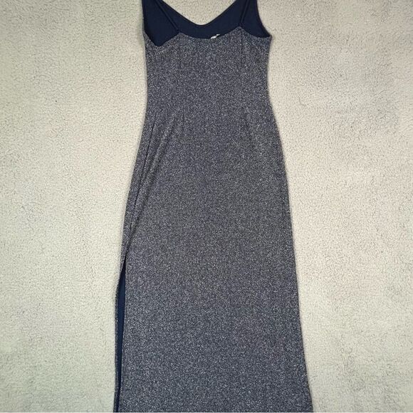 FREE PEOPLE WOMENS DRESS MAXI BLUE WITH SILVER GLITTER SIZE S P - Picture 8 of 10